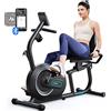 MERACH Cyclette da Seduta Magnetica, Recumbent Bike con 8 Livelli di Resistenza Regolabili, Display LCD e Sensori di Frequenza Cardiaca, Ideale per Allenamento Riabilitativo, Capacità Massima 136kg