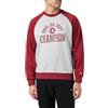 Champion Legacy Athletics - Poly-Fleece Crewneck Felpa, Grigio Melange/Rosso TBR, S Uomo FW23