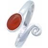 mantraroma Anello in argento 925 con corniola arancione e pietra rossa regolabile, pietra preziosa, vero argento sterling, regalo da donna