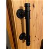 jinhong 1 maniglia nera per porta di granaio, maniglia per porta esterna rustica e tira,manopole per porte interne per tubi industriali,maniglia per porta scorrevole anteriore in ferro,maniglie per cancelli