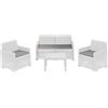 PROGARDEN - Set da giardino Iseo Bianco Linea Rattan