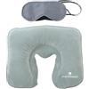 Ferrino Set Travel, Kit da Viaggio, Cuscino e Mascherina Unisex, Grigio, M