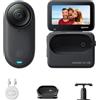 Insta360 GO 3S Nero Notte (64GB) - Cam 4K per vlogging, POV a mani libere, montaggio magnetico, stabilizzazione, 140 minuti di autonomia, impermeabilità fino a 10 m, editing IA