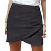Vetinee Gonna estiva da donna, corta, a vita alta, orlo in tulipano, gonna in jeans increspato, Blu moderno, L