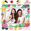 KKSJK Cornice per Foto Gonfiabile Hawaiane con Accessori per Foto Da 21 Pezzi, Cabina per Photo Booth Fenicottero, Accessori per Cabine Fotografiche Estive Colorate, Cornice per Selfie per Feste Estive