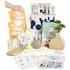 Pott'd Kit di Argilla senza cottura per Principianti. Kit fai da te creativo adulti comprendente argilla senza cottura, attrezzi, colori, pennelli, smalto e istruzioni passo-passo