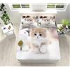 Latwerio Lenzuolo con Angoli Singolo, 3D Gatto Carino Animale Lenzuolo con Angoli in Microfibra Morbido - Altezza Materasso Fino a 30 cm - Coprimaterasso Traspirante e Lavabile con 1 Federe