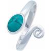 mantraroma Anello in argento 925 con pietra turchese, misura regolabile, vero argento sterling da donna, regalo