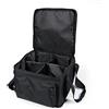 PUZILOZA Borsa leggera nera con 4 quadrati, facile da trasportare, con chiusura lampo liscia, per 4 fari LED, batteria ricaricabile