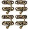 EMSea 4 chiavistelli antichi a chiusura rapida a gancio destro, 44 x 38 mm, bullone a battente con viti per scatole di gioielli, scatole regalo, decorazioni bronzo
