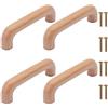 NAKUPENDA 4Pcs Maniglia in Legno Maniglie Dell'armadio in Legno Maniglia del Cassetto Mobili in Legno Maniglia Della Porta per la Cassetto Dell'armadio Lunghezza Complessiva 111mm(Rotondo)