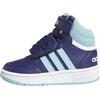 adidas Hoops Mid Shoes, Sneakers Unisex - Bimbi 0-24, Dark Blue Light Aqua Ftwr White, 25.5 EU