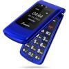 SweetLink GSM Telefono Cellulare per Anziani, Flip Cellulari Anziani con Tasti Grandi, Telefoni Anziani Contatti con Immagini, Volume Alto, Funzione SOS, 2.4+1.77 Doppia Display, Blu