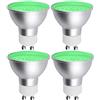 Bonlux Lampadina LED verde, 5 W, GU10, colorata, AC 220-240 V, angolo di fascio di 120 gradi, 50 W, MR16, ricambio alogeno per lavabi da parete, illuminazione paesaggistica, 4 pezzi