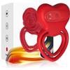 Armony Ring Vibrator Heart Red