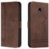 QIWEIQING Compatibili con Samsung J7 2017 Flip Cover Custodia, Libro Pelle PU con Funzione Supporto Chiusura Magnetica Portafoglio Libretto Bumper Case per Galaxy J7 2017 Brown HX