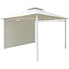 VERDELOOK Gazebo Antigua con pratico tendalino laterale, 3.3x3.3 m, telo bianco e struttura in metallo verniciato grigio