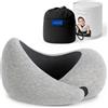 OSTRICH PILLOW Ostrichpillow Go Neck Pillow - Cuscino da Viaggio in Memory Foam, Design Ergonomico a 360º, Lati Asimmetrici, Borsa da Viaggio Inclusa, Fodera Lavabile in Modal