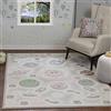 Livabliss Galassia Tappeto Bambini Tappeto Bambino Cameretta, Asilo o Sala Giochi, Tappeti per l'area della stanza dei Bambini, Accessori per Camera da Letto dei Bebè, Grigio, Rosa e Blu 80x150 cm