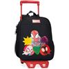 Marvel Joumma Versus Spidey Zaino prescolare con carrello nero 21 x 25 x 10 cm Poliestere 6,44 L, Nero, Taglia unica, Zaino adattabile a carrello