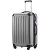 Hauptstadtkoffer ALEX Trolley Rigido Espandibile 65 cm (74 L) con Lucchetto TSA, Valigia da Viaggio Robusta con 4 Ruote Doppie, Argento