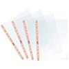 Favorit Buste Perforate, Lucide, Alto Spessore, 22 x 30 cm, 25 Pezzi, Trasparenti con Banda Colorata Arancione Pastello