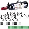 BSTKEY - Set di 6 portabottiglie da parete in ferro, per bottiglie di vino e liquore Bocca della bottiglia a sinistra