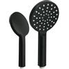Avilia Soffione per la Doccia - Doccetta Universale con 3 Tipi di Getto, in ABS, 12x12, Nero