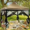 OKYUK Zanzariera per gazebo da esterni, universale, copertura per zanzariera, 4 pezzi, con chiusura lampo, per gazebo da 10 x 12 (solo zanzariera) (nero, 3 m x 3,6 m)