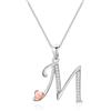 Mesovor Collana con Iniziale in Argento Sterling 925 per Donna, Regali di Gioielli con Collana con Lettera in Argento Sterling per Madre Sorella Moglie (M)