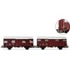 RIVAROSSI HR6645 Set 2 carri Gs FS marrone, uno con luci di coda funzionanti