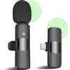 Haben Microfono Wireless per iOS/Androide, Plug&Play Microfoni Wireless Professionali Riduzione del Rumore per TikTok,Youtube,Vlog Registrazione Video, Live Stream, Microfono Lavalier Wireless