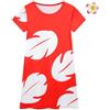 Lito Angels Vestito Costume Hawaiana con Fermaglio per Capelli Fiore per Bambina Taglia 5-6 anni, Rosso