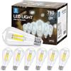 Aigostar Filamento Lampadine Led E27 Luce Fredda 6500K,6W Equivalenti a 54W,700Lm,ST64 Stile Vintage, Non Dimmerabile, Pacco da 6 Pezzi