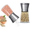 Gucass Set di 2 Pezzi Macina Sale e Pepe, Macinatore per Spezie Macinaspezie Acciaio Inossidabile, Smerigliatrice Ceramica Finezza Regolabile, Macinasale Macinapepe Manuale, 180ML