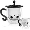 Yuragim Tazza Gatto, Graziosa Tazza per Gatti a Doppia Parete Vetro, per Latte, Cappuccino,Tazze da tè, Bicchieri da Caffè,Idee Regalo Donna Amica Donne e Amanti dei Gatti per San Valentino Compleanno
