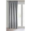 Eurofirany MIRELA - Tenda in velluto, con fettuccia arricciata, 1 pezzo, motivo dorato, oscurante, glamour, per soggiorno, camera da letto, 140 x 270 cm, grigio chiaro