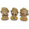 Zen Light Trio di Ganesh Saggezza iconica - Non vedere nulla - Non sentire nulla - Niente dire - Ensemble simbolico - Atmosfera tranquilla e serena - Decorazione zen - H 9 cm - Giallo Zen'Light