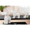 GILDE Elefantini decorativi Famiglia - Elefanti Trio Set 3 pezzi - Figura di Animale Decorazione Porcellana - Colore: Bianco - Larghezza 15,5/14 / 20,5 cm