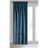 Eurofirany MIRELA - Tenda in velluto, con fettuccia arricciata, 1 pezzo, motivo dorato, oscurante, glamour, per soggiorno, camera da letto, 140 x 270 cm, azzurro