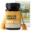 NaturalePiù Miele di Manuka 200+ MGO 500g. Dalla Nuova Zelanda. Certificato in Laboratorio. Miele Balsamico Puro. Mono Floreale, Ideale per la Cura delle Ferite. Tè, Cereali e Prodotti da Forno.