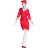 Boland - Costume da hostess, 6 pezzi, costume in maschera per feste a tema, Halloween o carnevale, assistente di volo