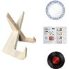 Quixotical Supporto per Piatti in Legno - Espositore per Piatti da Esposizione, Leggere Ricette da Cucina, Tablet e Cornici Fotografiche (Colore di legno)