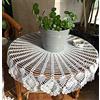BMIDRUT Centrotavola da 90 cm, in stile vintage, in pizzo all'uncinetto, rotondo, fatto a mano, in cotone, per matrimoni, casa, feste, decorazione (bianco)