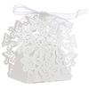 JZK 50x Farfalla scavata Bianco Scatolina portaconfetti Porta Confetti regalo piccola scatola bomboniera segnaposto portariso per Matrimonio Compleanno Comunione Nascita battesimo Festa