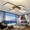 SXLXQM Lampadario Soggiorno LED Dimmerabile Moderna, Plafoniera LED Soffitto Rettangolare 118W 10620 lumen, Lampadario Soggiorno a Sospensione Grande 3000K-6000K, per Soggiorno, Camera da Letto