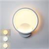 ZTWLEED LED Lampada da Parete Interno 14W，Quadrato Bianco Applique da Parete Interno Moderno Tre Tipi di Dimmerabile，RA≥85 Lampada a Muro Perfetto per Camera da Letto Soggiorno Corridoio Le Scale