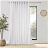 MRTREES 1 Pezzo Tenda Bianche Moderne per Soggiorno Salotto Eleganti Ultra-largo 300x240 CM Tenda da Interno Bianca Lino Trasparente con Anelli Camera da Letto Bambini Cameretta