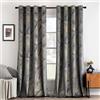 MIULEE Tende in velluto con motivo foglie dorate, 2 pezzi, tende in velluto grigio con occhielli, ognuna 140 x 223 cm, oscuramento della stanza, per soggiorno classico camera da letto