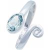 mantraroma Anello in Argento Sterling 925 Con Topazio Blu - Misura Regolabile - Da Donna (MRV-064-62)